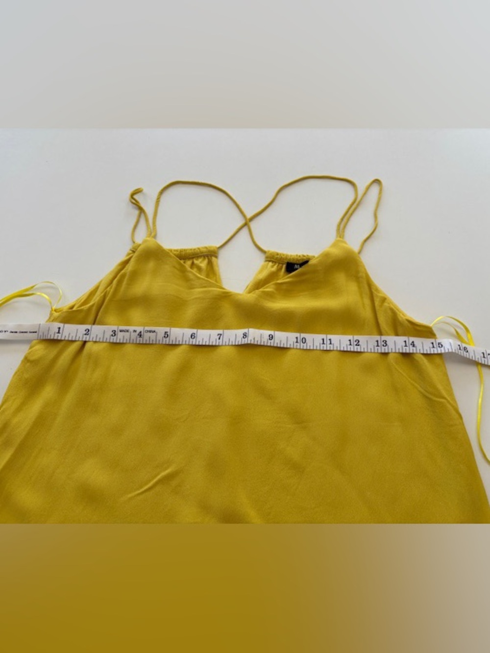 Massimo Dutti Yellow Spaghetti Strap Tank, like new, women's size S - Picture 6 of 10